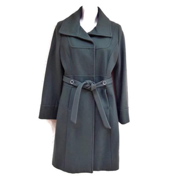 Vintage Jackets & Blazers - Mossimo Wool Blend Jacket Coat Camel Like Wool Tie Belt Vintage Sage S Small